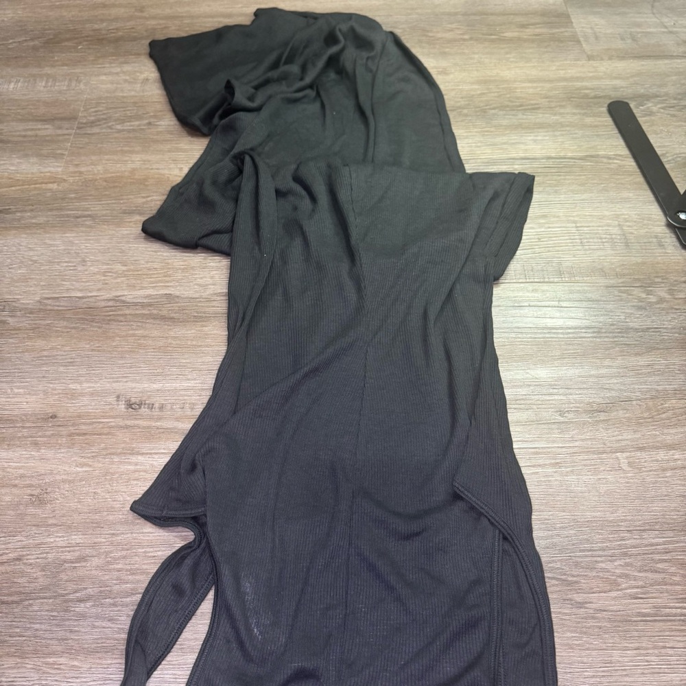 SKIMS Threadbare Ribbed Cotton Long Tank Maxi Dress in Soot - Picture 8 of 8